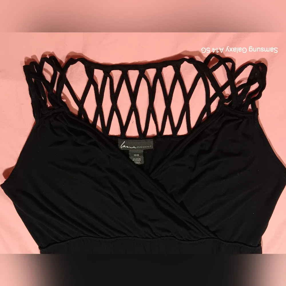 Lane Bryant Slinky Sexy Black Maxi Dress Sz 18/20 - Picture 3 of 9